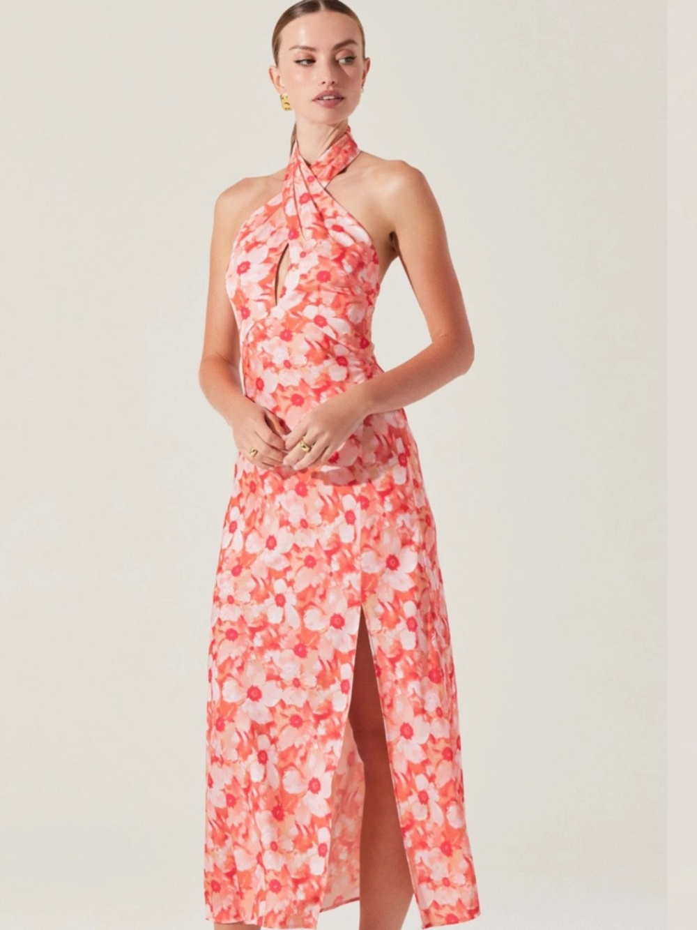 Marissa Floral Halter Neck Dress